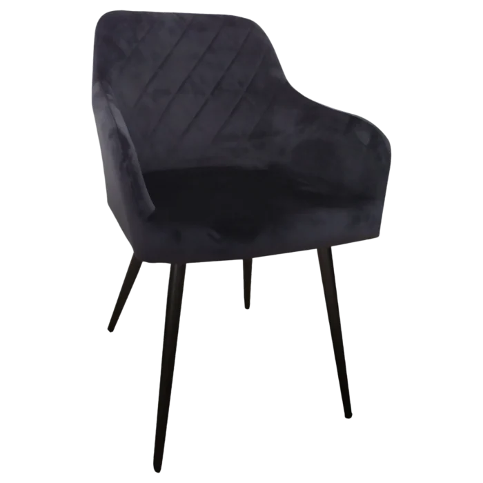 Dining Chair - Valletta — Velvet — Black