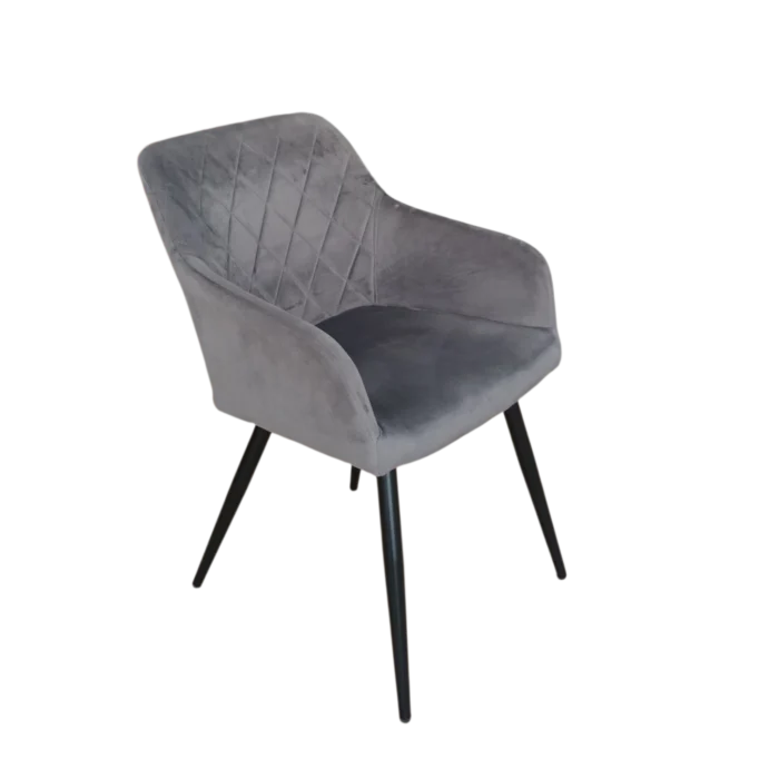 Dining Chair - Valletta — Velvet — Grey