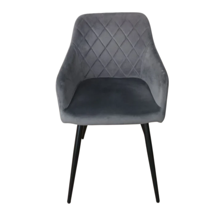 Dining Chair - Valletta — Velvet — Grey