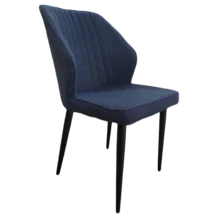 London Dinning/Kitchen Chair — bLUE Fabric — Black lEGS — 49(W) x 60(D) x 84(H) cm