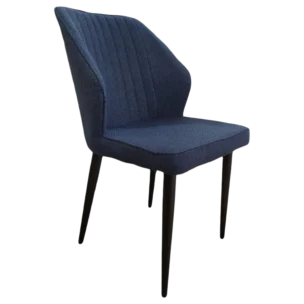 London Dinning/Kitchen Chair — bLUE Fabric — Black lEGS — 49(W) x 60(D) x 84(H) cm