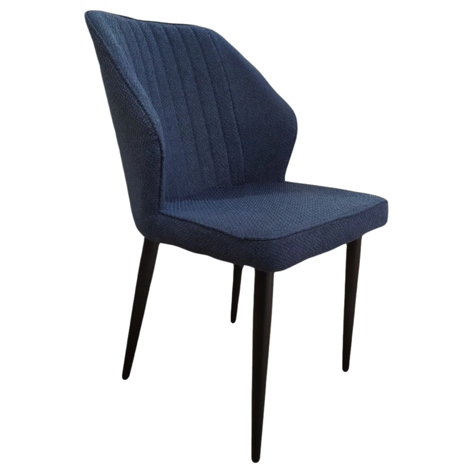 12208039042_1910-LONDON London Dinning/Kitchen Chair — bLUE Fabric — Black lEGS — 49(W) x 60(D) x 84(H) cm