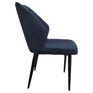 London Dinning/Kitchen Chair — bLUE Fabric — Black lEGS — 49(W) x 60(D) x 84(H) cm