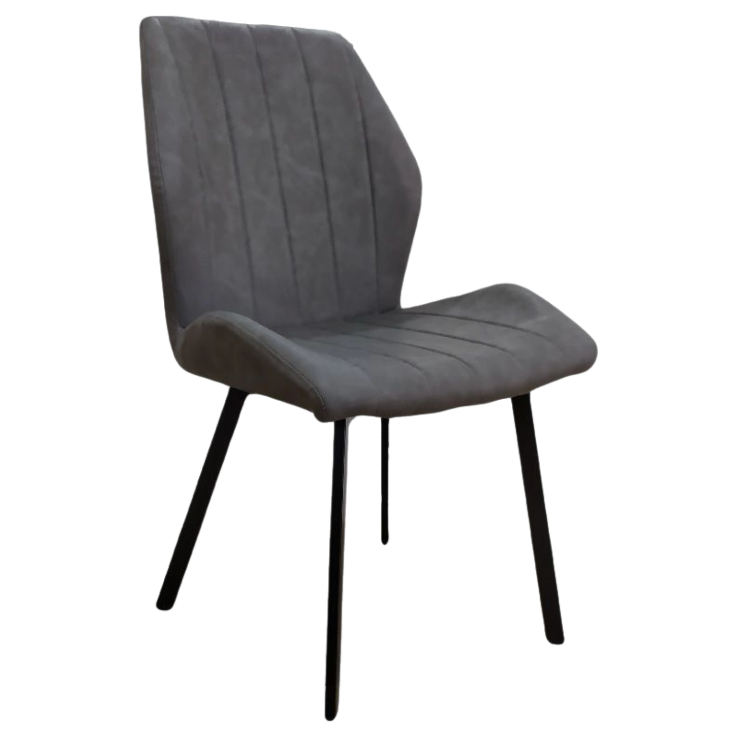 12208039045_1913-AUSTRIA Austria Dining Chair — Leather — Dark Grey— 51(W) x 57(D) x 91(H) cm