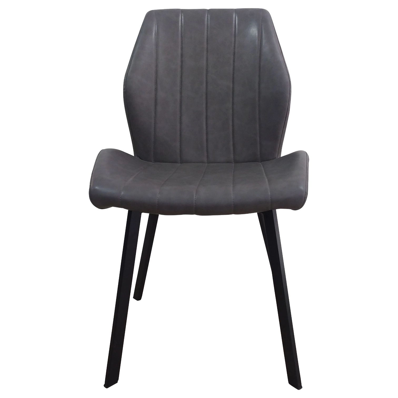 12208039045_UDC7046-PU-grey Austria Dining Chair — Leather — Dark Grey— 51(W) x 57(D) x 91(H) cm