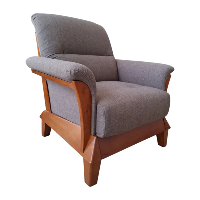 1 Seate Sofa– TROSA F 1 – Front View – Cobble Brown - Dark Oak – 90 x 98 x 99 cm