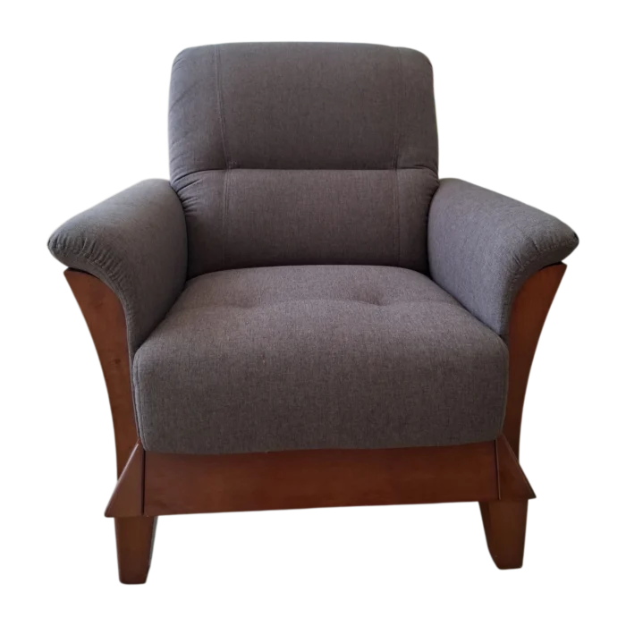 1 Seate Sofa– TROSA F 1 – Front View – Cobble Brown - Dark Oak – 90 x 98 x 99 cm