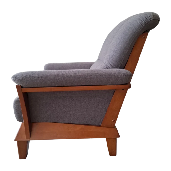 1 Seate Sofa– TROSA F 1 – Side View – Cobble Brown - Dark Oak – 90 x 98 x 99 cm