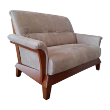 2 Seate Sofa– TROSA M 2 – Front View – Honeydew - Dark Oak- Fabric – 152 x 98 x 99 cm