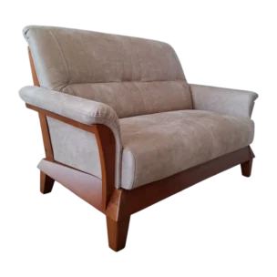 2 Seate Sofa– TROSA M 2 – Front View – Honeydew - Dark Oak- Fabric – 152 x 98 x 99 cm