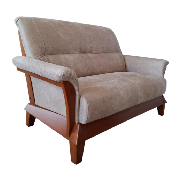 2 Seate Sofa– TROSA M 2 – Front View – Honeydew - Dark Oak- Fabric – 152 x 98 x 99 cm