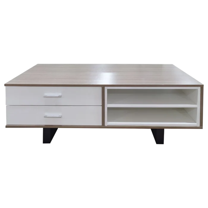 Derby Coffee Table — Metal, Wood — White, Black, Natural - 120x60xH42cm
