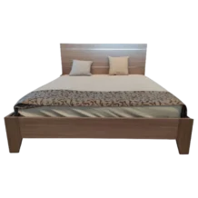 QUEEN SIZE BED - LEEDS - melamine - Oak - 160x200cm
