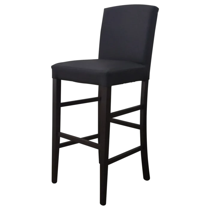 Florida Stool — Fabric, Leather, Wood — Charcoal — 53(L) x 46(D) x 108(H) cm