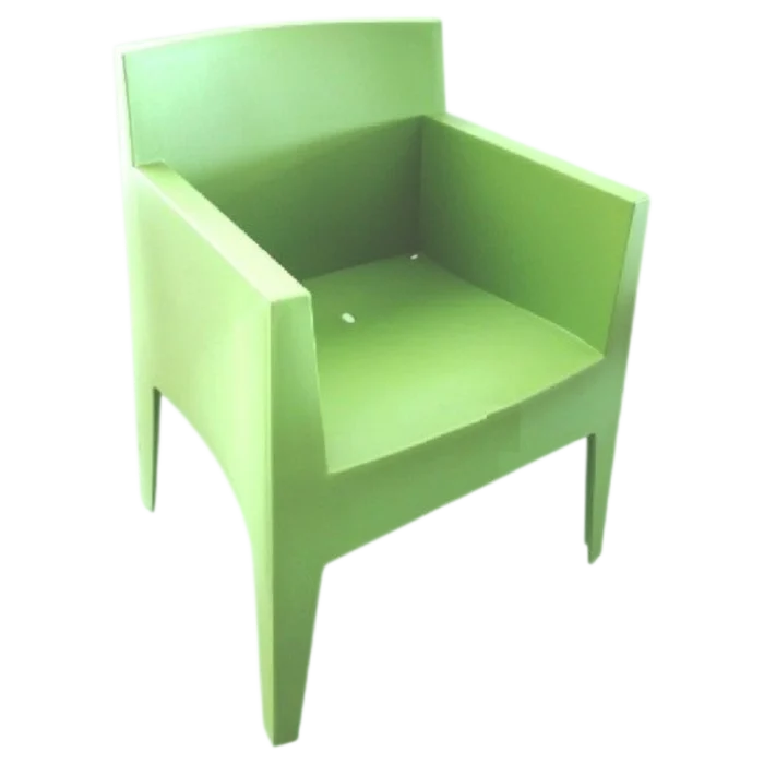 Plastic Outdoor Arm Chair - Loungh Chair 55(L) x 62(D) x 77(H) cm Green