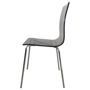 ACRYLIC DINING CHAIR CHROME LEGS L50xW54xH79cm
