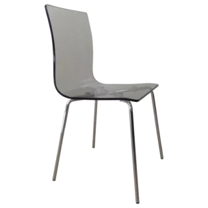 ACRYLIC DINING CHAIR CHROME LEGS L50xW54xH79cm