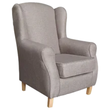MIA Armchair Sofa — Fabric, Wood legs — Beige - L85xD79xH99cm