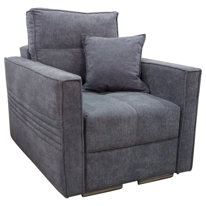Arctic 1 Armchair Sofa — Fabric, Wood legs — Grey - L85xD79xH99cm