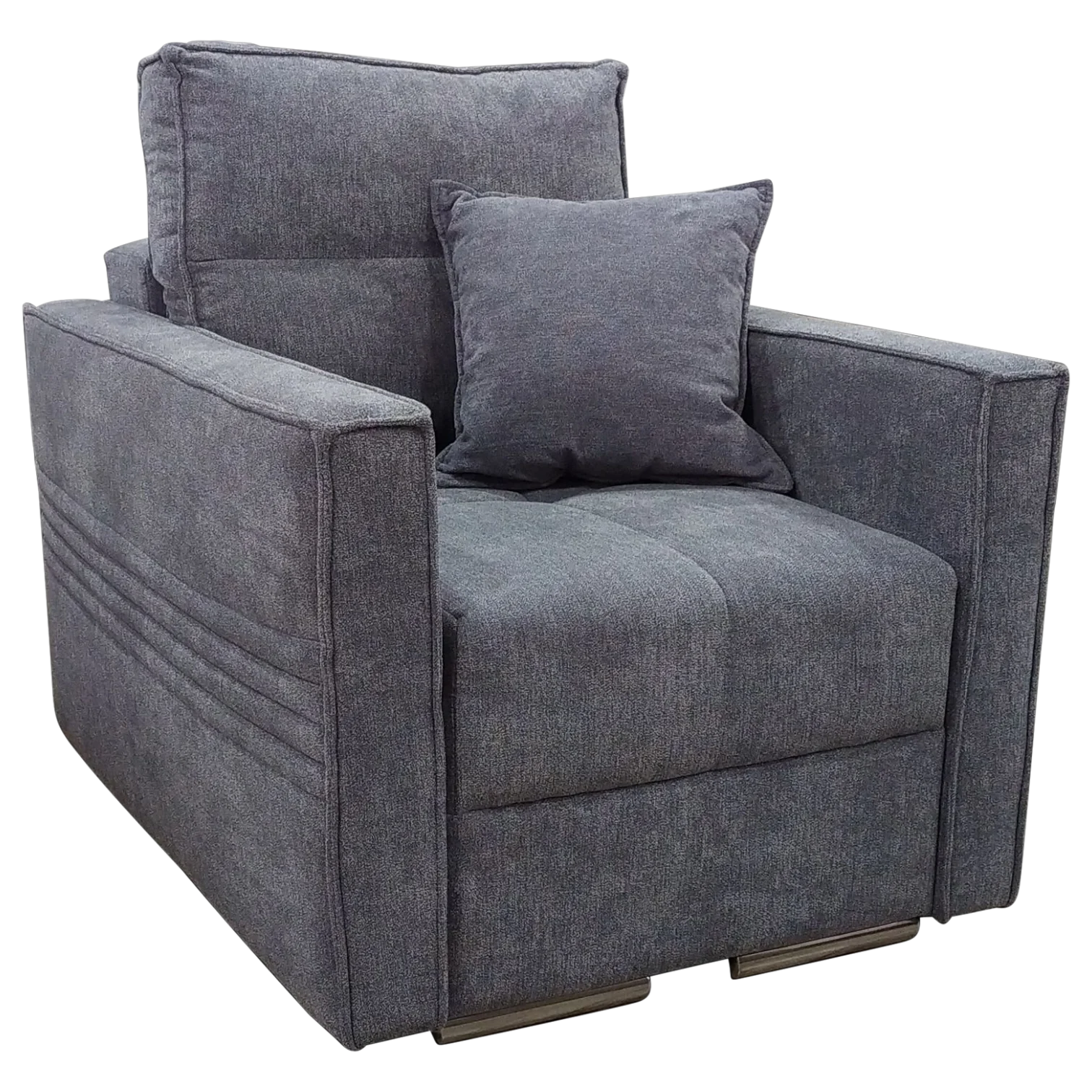 12283041015_ARCTIC-1st-anthracite-1 Arctic 1 Armchair Sofa — Fabric, Wood legs — Grey - L85xD79xH99cm