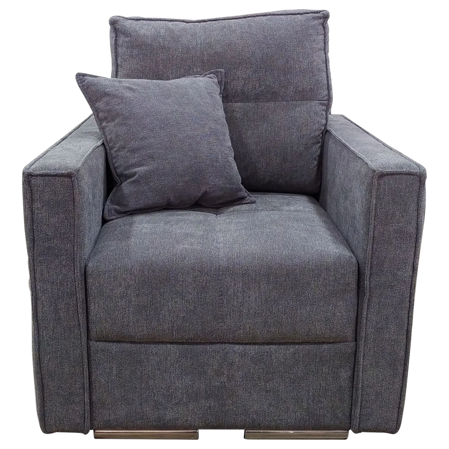12283041015_ARCTIC-1st-anthracite Arctic 1 Armchair Sofa — Fabric, Wood legs — Grey - L85xD79xH99cm