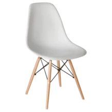 CHAIR PP PLASTIC WITH WOODEN LEGS 51x47xH83cm