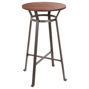 METAL BAR TABLE WITH WOOD Dia60xH105cm