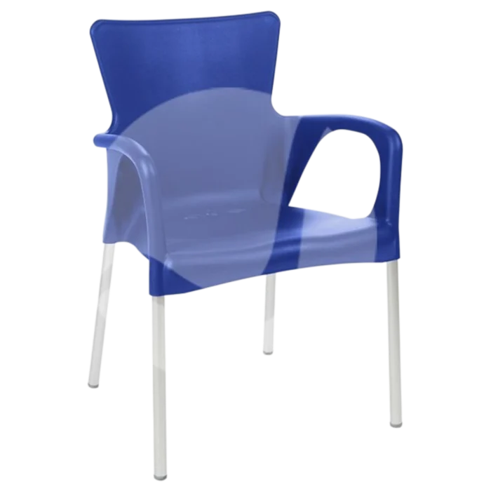 Outdoor Plastic Chair 46 (L) x 57 (D) x 84 (H) Blue