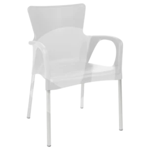 Outdoor Plastic Chair 46 (L) x 57 (D) x 84 (H) White