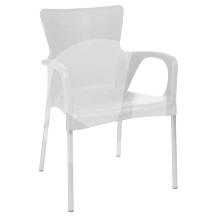 Outdoor Plastic Chair 46 (L) x 57 (D) x 84 (H) White