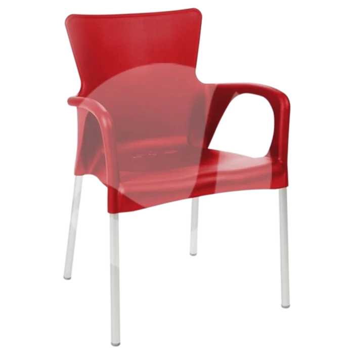 Outdoor Plastic Chair 46 (L) x 57 (D) x 84 (H) Red
