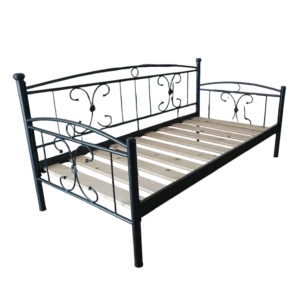 Sofa Bed – Atlanta – Side View – Black Finish, 90 x 190c m