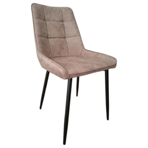Essen Dinning Chair — Metal, Microfiber — Light Brown - 60(W) x 48(D) x 88(H) cm