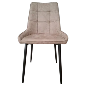 Essen Dinning Chair — Metal, Microfiber — Light Brown - 60(W) x 48(D) x 88(H) cm