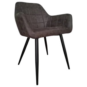 Alta Dinning Chair — Metal, Microfiber — Grey - W62xD58xH86cm