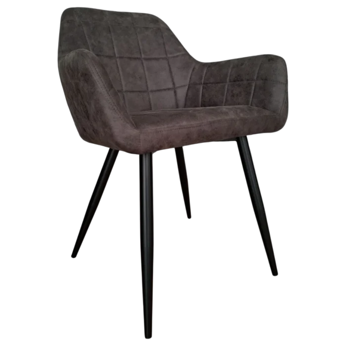 Alta Dinning Chair — Metal, Microfiber — Grey - W62xD58xH86cm