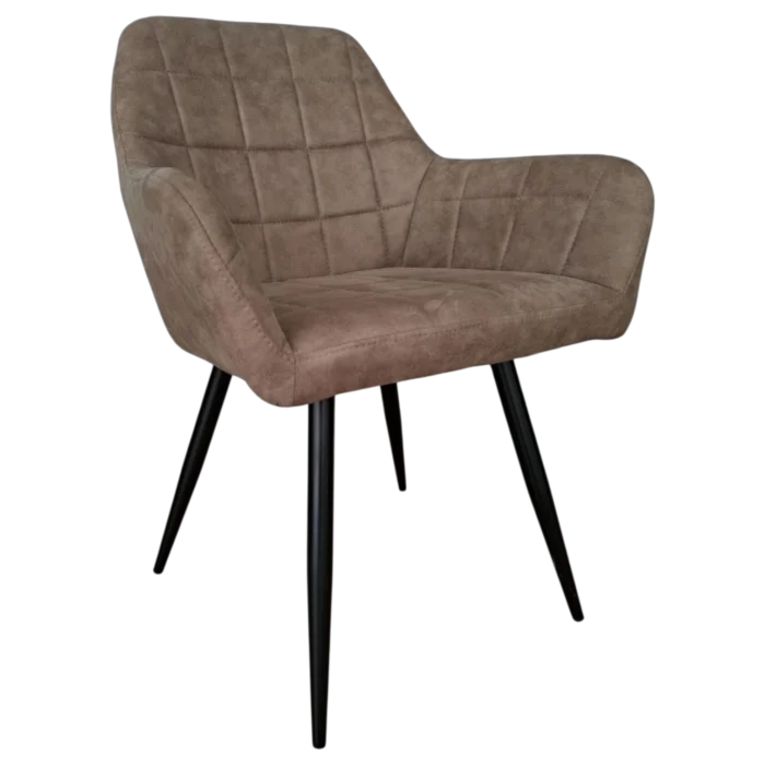 Alta Dinning Chair — Metal, Microfiber — Light Brown - W62xD58xH86cm