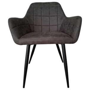 Alta Dinning Chair — Metal, Microfiber — Grey - W62xD58xH86cm