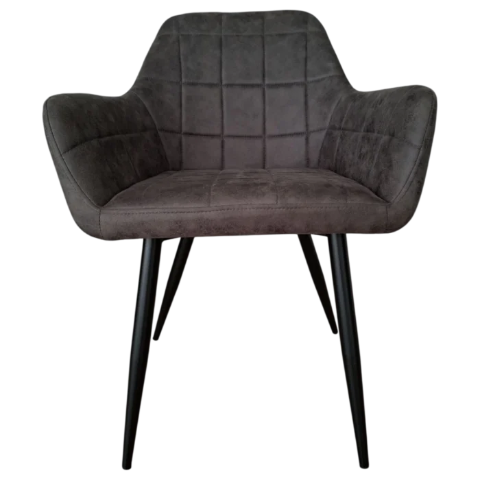 Alta Dinning Chair — Metal, Microfiber — Grey - W62xD58xH86cm