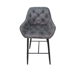 Odda Bar Stool — Metal, Microfiber — Dark Grey - 56(W) x 40(D) x 105(H) cm