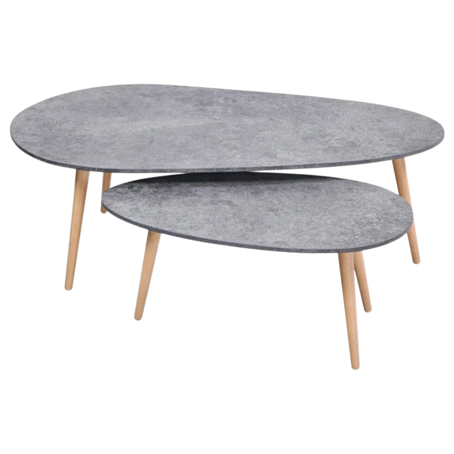 12325039008_2817-CT2560 Moss Coffee Table — MDF Top, Wood Legs — Grey, Natural