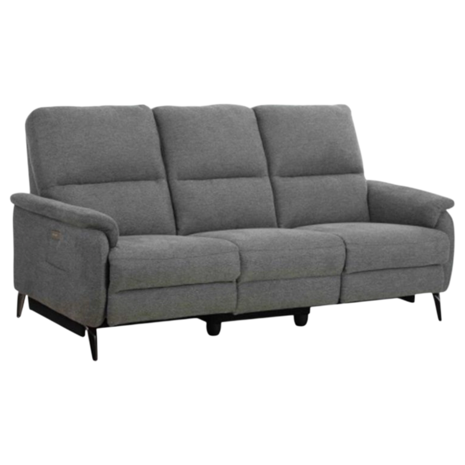 12330041001_SX-81347-3 3 Seate ELECTRIC Sofa– ASSEN 3 – Grey Fabric Upholstery –W197*D98*H100