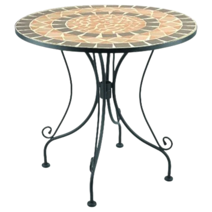 OutDoor Round Table Livorno - Ceramic Top and steel legs- Livorno Ø80 cm