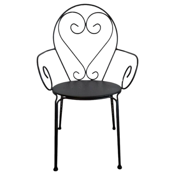 Gela Arms Chair — Metal — Black — 48(W) x 52(D) x 89(H) cm