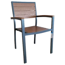 KazanOutDoor ArmChair — Aluminum, Rattan, Wicker ,POLYWOOD - Natural/Black