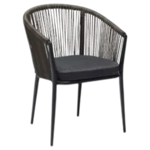 Kiel Chair — Aluminum, Wicker — Black - 58*63*80cm