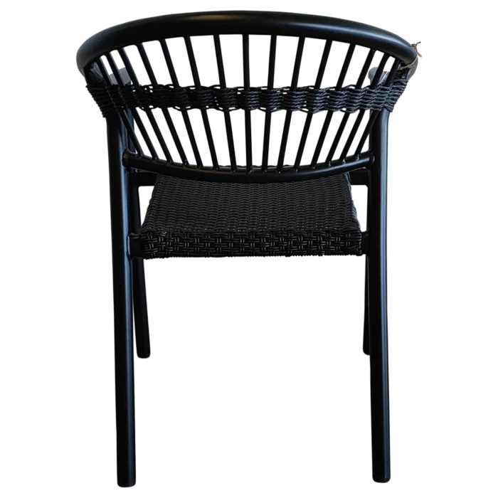 Morales OutDoor ArmChair — Aluminum, Rattan, Wicker - Black