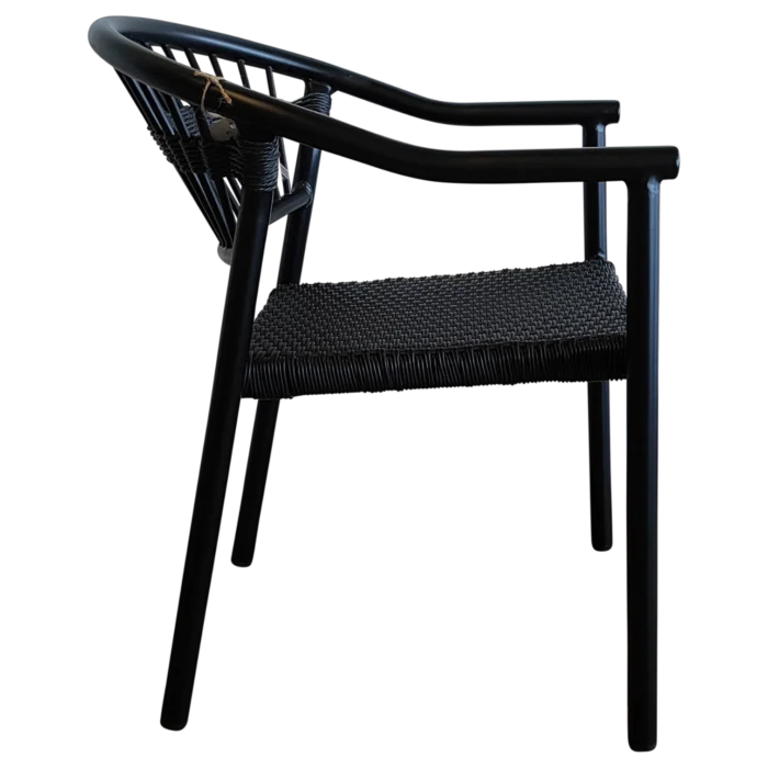 Morales OutDoor ArmChair — Aluminum, Rattan, Wicker - Black