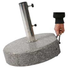 Round Umbrella Base - 50kg - STAINLESS STEEL TUBE Granite
