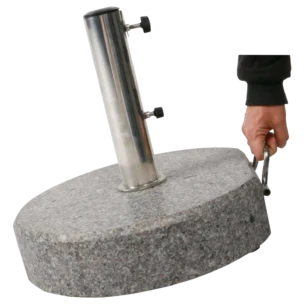 Round Umbrella Base - 50kg - STAINLESS STEEL TUBE Granite